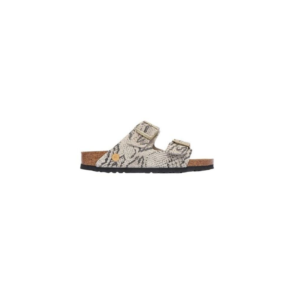 Birkenstock Gray Leather Flat Women's Sandals